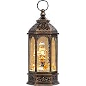 Animated Gingerbread Nutcracker with Moving Figurines Lighted Water Lantern, USB Lined/Battery Operated Snow Globe for Christmas Festival Decoration Gifts