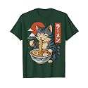 Anime Cat Eating Ramen Retro Kawaii Ramen Cat T-Shirt