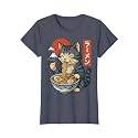 Anime Cat Eating Ramen Retro Kawaii Ramen Cat T-Shirt