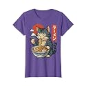Anime Cat Eating Ramen Retro Kawaii Ramen Cat T-Shirt