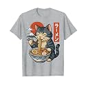 Anime Cat Eating Ramen Retro Kawaii Ramen Cat T-Shirt