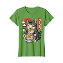 Anime Cat Eating Ramen Retro Kawaii Ramen Cat T-Shirt