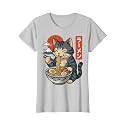 Anime Cat Eating Ramen Retro Kawaii Ramen Cat T-Shirt