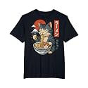 Anime Cat Eating Ramen Retro Kawaii Ramen Cat T-Shirt