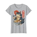 Anime Cat Eating Ramen Retro Kawaii Ramen Cat T-Shirt