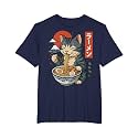 Anime Cat Eating Ramen Retro Kawaii Ramen Cat T-Shirt