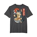 Anime Cat Eating Ramen Retro Kawaii Ramen Cat T-Shirt