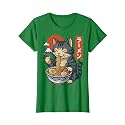 Anime Cat Eating Ramen Retro Kawaii Ramen Cat T-Shirt