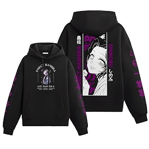 Anime HoodiePullover Sweatshirt with Japanese Character Print