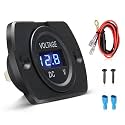 Anina Real-time Battery Voltage Meter for Car & Marine, Waterproof DC 12V 24V Battery Monitor with Blue LED, 29mm Round Panel Mount Digital Voltmeter Display for RV Truck Motorcycle Boat UTV
