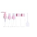 Travel Bottles Kit, Portable Refillable Toiletry Containers Set with Carry Ziplock Bag, Leak Proof Cosmetic for Lotion, Shampoo, Cream, Soap, Jars Cream (Pink) (H822-7PCs)