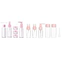 Travel Bottles Kit, Portable Refillable Toiletry Containers Set with Carry Ziplock Bag for Lotion, Shampoo, Cream, Soap, Jars for Cream (Pink) (H822+H823)