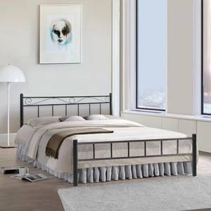 Anishwar London Wrought Iron Metal Queen Bed