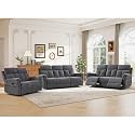 ANJ 3-Piece Manual Recliner Sofa Set, Reclining Loveseat and Two 3-Seat Sofas with Overstuffed Backrest and Supportive Backrest, Fabric Reclining Couch Set for Living Room, Dark Grey