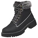 ANJOUFEMME Winter Snow Boots for Women Hiking Warm Fur Lined Outdoor Shoes