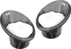 anjwar tub chairs with complimentary cushions set of 2 plastic living room chair finish color - silver black knock down
