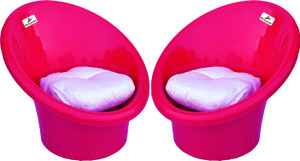 anjwar tub chairs with complimentary cushions set of 2 plastic living room chair finish color - pink knock down