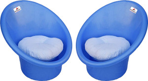 anjwar tub chairs with complimentary cushions set of 2 plastic living room chair finish color - blue knock down