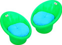 ANJWAR Tub Chairs with Complimentary Cushions set of 2 Plastic Living Room Chair (Finish Color - Green, Knock Down)