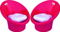 ANJWAR Tub Chairs with Complimentary Cushions set of 2 Plastic Living Room Chair (Finish Color - Pink, Knock Down)