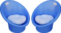 ANJWAR Tub Chairs with Complimentary Cushions set of 2 Plastic Living Room Chair (Finish Color - Blue, Knock Down)