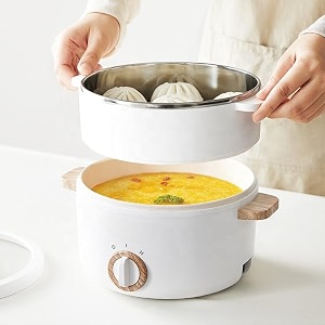 ankale cura plus multipurpose electric rice cooker kettle  non-stick pot with steamer  temperature control  steel body  ceramic coating  glass lid  ideal for frying boiling 15l 600w