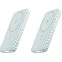 Anker 621 Magnetic Portable Charger (MagGo), 5,000mAh Wireless Power Bank with USB-C Cable, Magsafe-Compatible Battery Pack for iPhone 16/15/14/13/12 Series (Pack of 2)