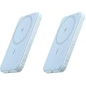 Anker 621 Magnetic Portable Charger (MagGo), 5,000mAh Wireless Power Bank with USB-C Cable, Magsafe-Compatible Battery Pack for iPhone 16/15/14/13/12 Series (Pack of 2)
