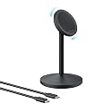 Anker MagGo Wireless Charger, 15W Fast Charging MagSafe Charger Compatible Wireless Charger Stand with USB-C Cable, Qi2 Wireless Charger, for iPhone 16/15/14/13 Series and AirPods (No AC Adapter)