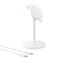 Anker MagGo Wireless Charger, 15W Fast Charging MagSafe Charger Compatible Wireless Charger Stand with USB-C Cable, Qi2 Wireless Charger, for iPhone 16/15/14/13 Series and AirPods (No AC Adapter)