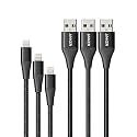 Anker Powerline+ II, USB A to Lightning Cable,MFi Certified for Flawless Compatibility with iPhone 11 Series SE/Xs/XR, and More(3FT+6FT+10FT,3 Pack,Black)