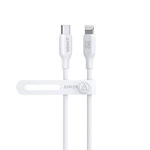 anker usb-c to lightning cable 541 cable aurora white 3ft 1m mfi certified bio-based fast charging cable for iphone 14 14pro 14pro max 13 13 pro 12 11 x xs xr 8 plus charger not included