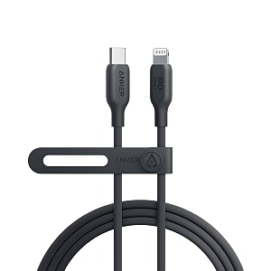 anker usb-c to lightning cable mfi certified iphone charging 6ft phantom black for iphone 1414pro14pro max1313 pro1211xxsxr8 plus - fast charging bio-based charger not included