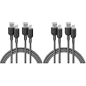 Anker USB A to USB C Cable, Charger Cord (4 Pack, 6FT), for iPhone 17 Series,Samsung Galaxy Note 10/S10+ S10, LG V30 (Black)