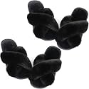 Ankis Womens Fuzzy Cozy Comfy Soft Slippers - 2Pair Fluffy Furry House Slippers Plush Home Ladies Gifts Memory Foam, Cross Band, Open Toe，Indoor/Door Bride Slipper Slides Wedding Ladies Shoes