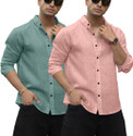 ANKLAR Men Regular Fit Solid Spread Collar