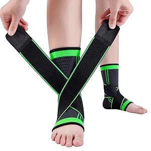 ankle support braces 2pcsbreathable ankle compression sleeves with adjustable wrapelastic ankle brace stabilizer for plantar fasciitisachilles tendonitissprained ankle pain swelling relief
