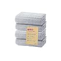 Anko 100% Australian Cotton 700 GSM | Light Grey Ribbed Face Towel Set of 4 | 33 x 33 cm | Travel, Gym, Spa, Salon Towel