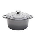 Anko 4-litres Casserole| Cast Iron Casserole for Cooking / Non-stick Casserole with Lid|Induction, Gas, Ceramic &amp; Halogen Cooktops | Enamel Coated Interior Corrosion Resistant | Heat Retention