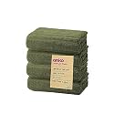 Anko 100% Australian Cotton 700 GSM | Green Ribbed Face Towel Set of 4 | 33 x 33 cm | Travel, Gym, Spa, Salon Towel