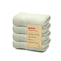 Anko Australia 100% Cotton 700 GSM | Super-Soft, Absorbent, Quick-Drying, Moss Green Face Towel Set of 4 | 33 x 33 cm | Travel, Gym, Spa, Salon Towel