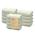 Anko Australia 100% Cotton 700 GSM | Moss Green Face Towel Set of 12 | 33 x 33 cm | Ultra Soft &amp; Plush, Ultra Absorbent, Quick Dry, Fade-Resistant Face Towels | Travel, Gym, Spa, Salon Towel