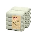 Anko Australia 100% Cotton 700 GSM | Moss Green Face Towel Set of 8 | 33 x 33 cm | Ultra Soft &amp; Plush, Ultra Absorbent, Quick Dry, Fade-Resistant Face Towels | Travel, Gym, Spa, Salon Towel