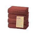 Anko 100% Australian Cotton 700 GSM | Rust Ribbed Face Towel Set of 4 | 33 x 33 cm | Travel, Gym, Spa, Salon Towel