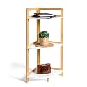 Anko Bamboo &amp; White 3 Tier Corner | Multi-Drawer Bathroom &amp; Livingroom Organizer, Storage Shelf/Rack, Bedroom Furniture, Office/Home Decoration| Shelf|85(H)*30(W)*30(D) Cm| 6kg Capacity
