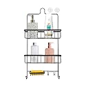 Anko Bathroom Organizer|3-Layer Bathroom Shelf for Wall|Rust-Proof Hanging Shower Caddy|Bathroom Shelf Organizer | Black | 24 Inches (H), Iron with Powder Coating and Polypropylene (PP)