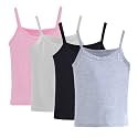 Anktry 2-8 Years Little Girls Soft Camisole Undershirts 4 Pack Kids Comfort Breathable Tank Tops