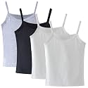 Anktry 2-8 Years Little Girls Soft Camisole Undershirts 4 Pack Kids Comfort Breathable Tank Tops