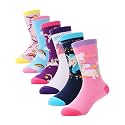 Anlisim Girls Cotton Socks, Cute Cartoon Novelty Fashion Socks, 6 Pairs