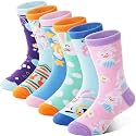 Anlisim Girls Cotton Socks, Cute Cartoon Novelty Fashion Socks, 6 Pairs